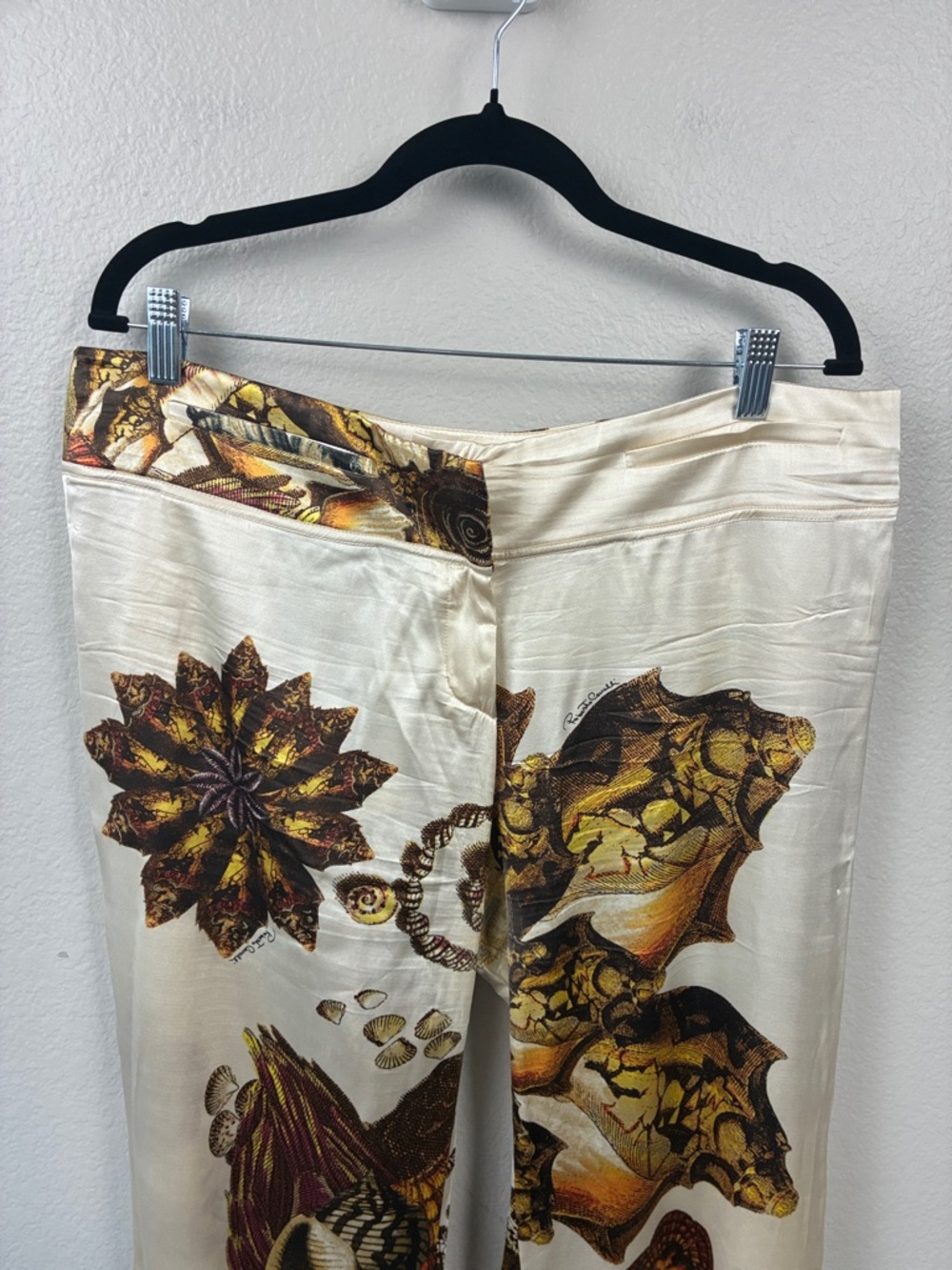 Roberto Cavalli SS 2005 Silk Seashell Pants Gold Sparkle Jeweled Snake RARE XL - Picture 5 of 16